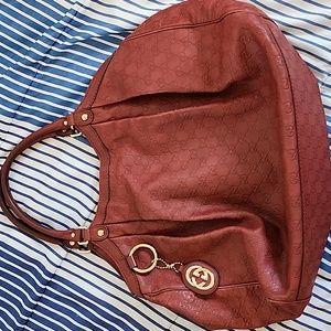 ❣️GUCCI GG Leather Sukey  Hobo LARGE Burgundy